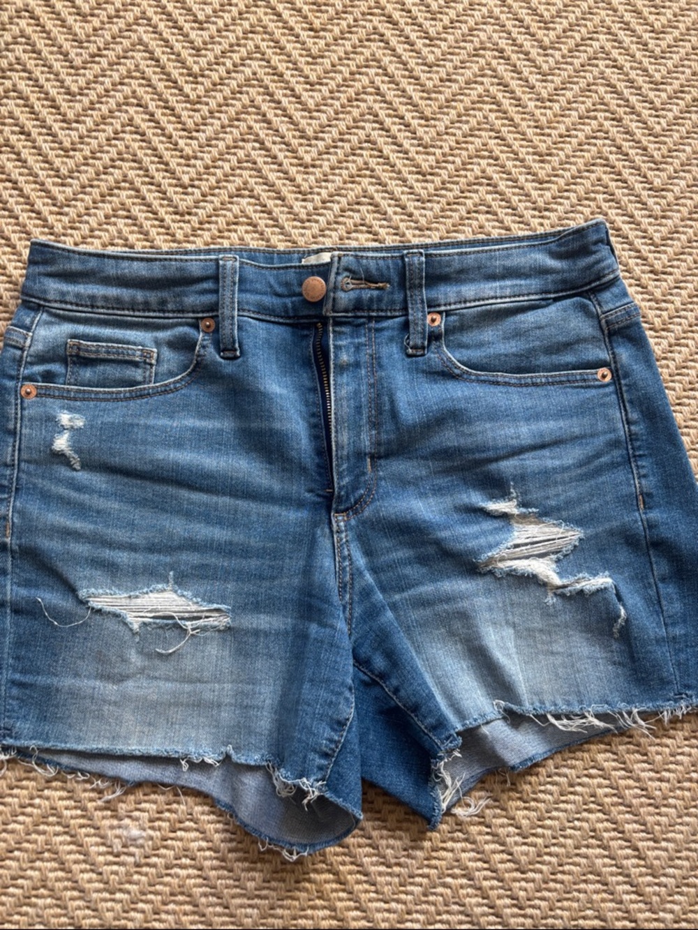 Distressed Blue Denim Women's Shorts